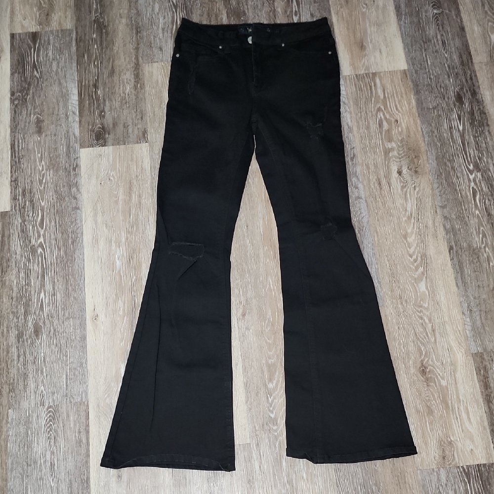 Indigo Rein Women's High Rise Black Flare Jeans